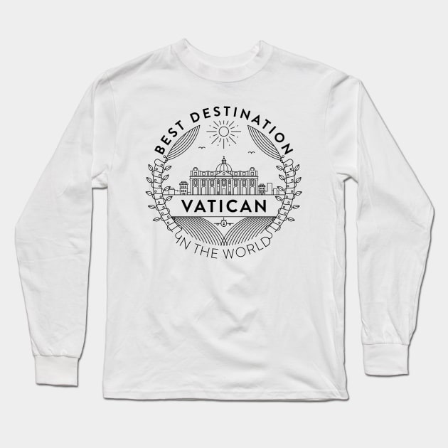 Vatican Minimal Badge Design Long Sleeve T-Shirt by kursatunsal